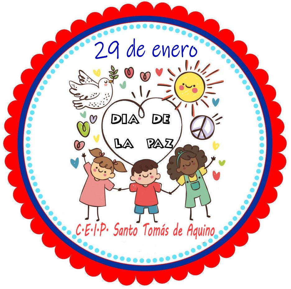pegatina día de la Paz 2021 Santo Tomás de Aquino