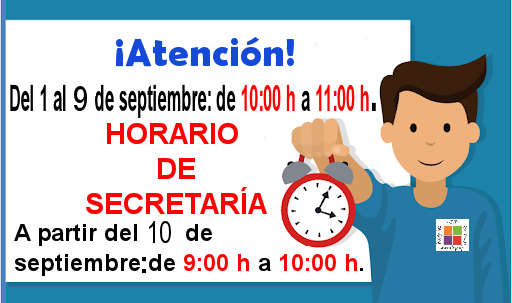 horario secretaría inico curso 2021