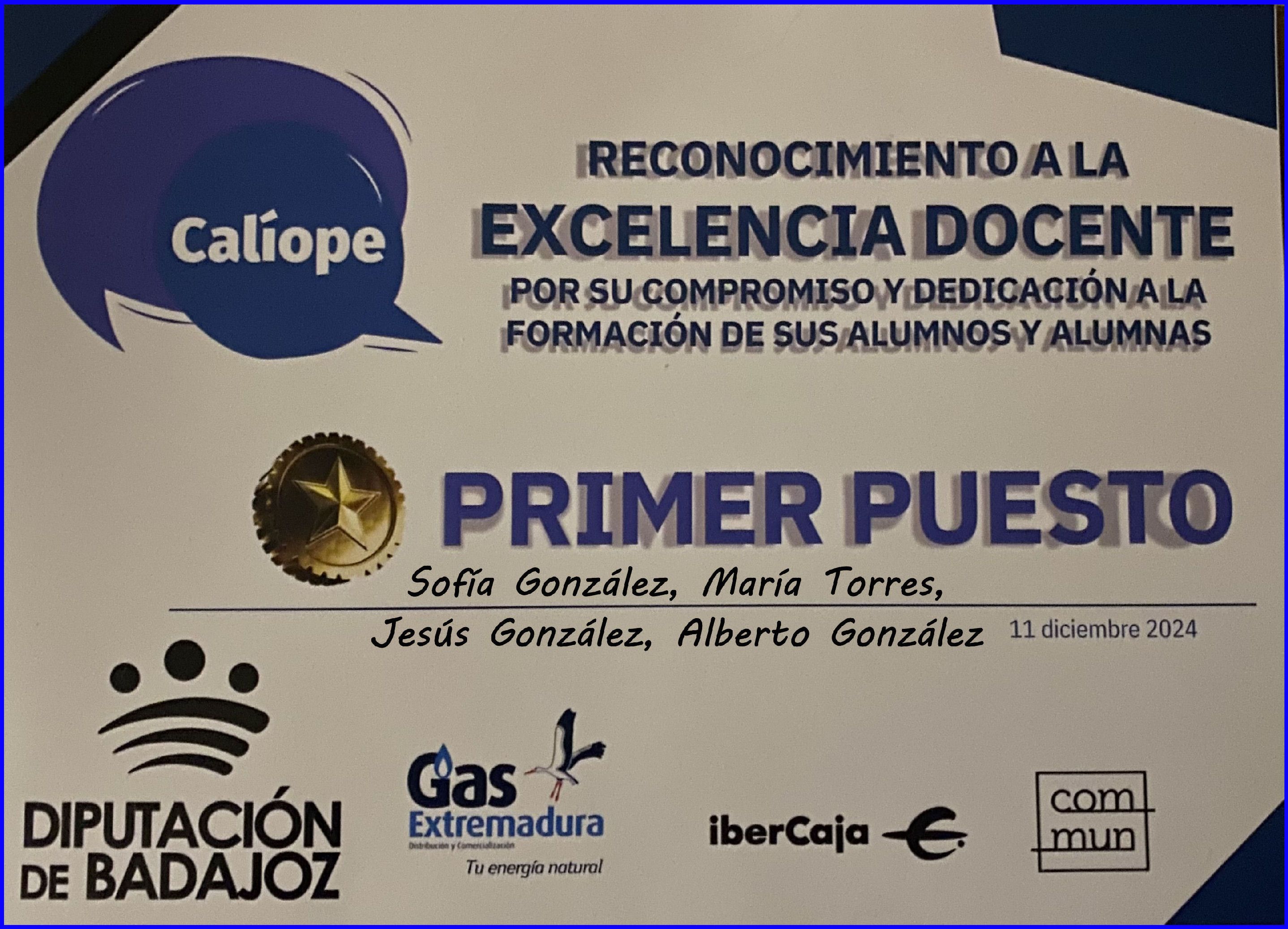 Premio Calíope al profesorado 2024