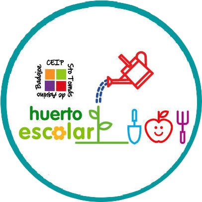 Logo huerto escolar pegatina 01
