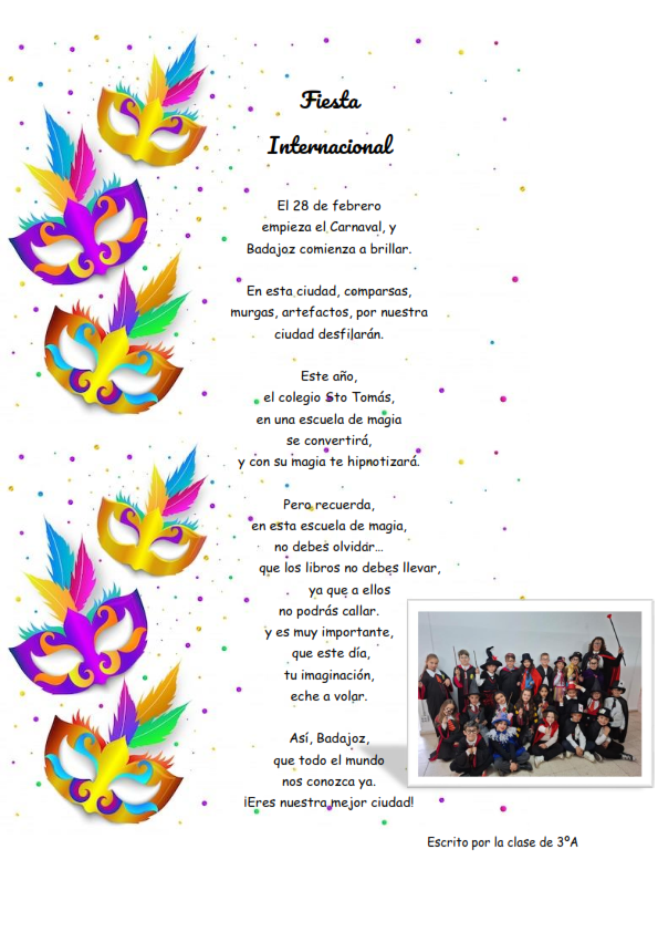 Poesía del Carnaval escrito por la clase de 3ºA web