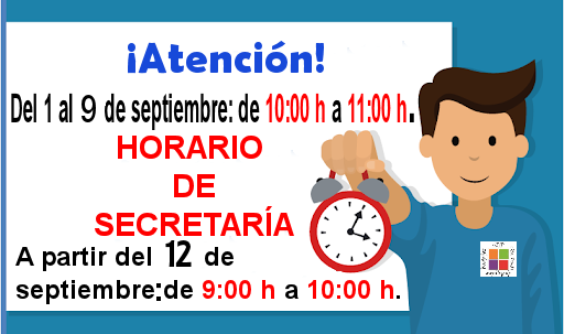 horario secretaría inicio curso 2022